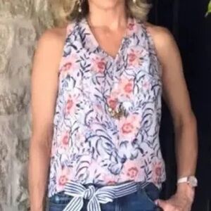 Floral Sleeveless Top - Pink and Blue Cabi Stem